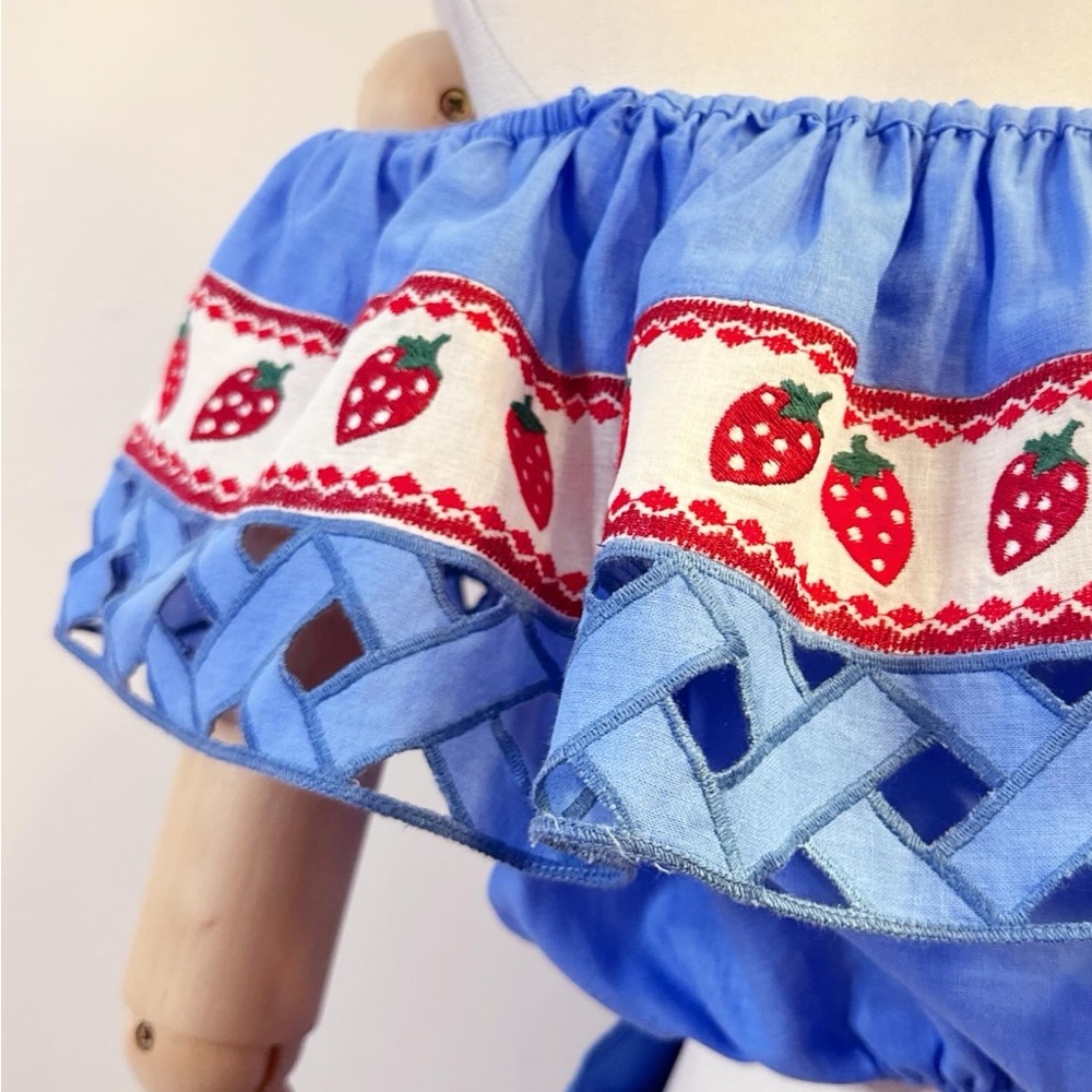 Vibrant Blue Off-Shoulder Skirt Set - Picture 8 of 10